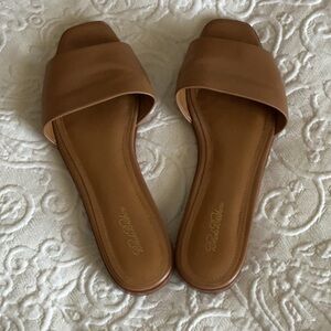 Brooks Brothers Brown Sandals Minimalist Leather Slip-On